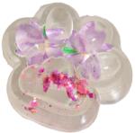 Flippy Jucarie Antistres Squishy, Flippy, Labuta de Pisica Pufoasa, cu Revenire Lenta, 7 x 6.5 cm, Model Flori 2, Transparent (161469)