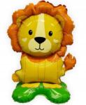 Flippy Balon din Folie Metalizata, Flippy, Mini Figurine Animalute, Model Leu, Tematica Aniversare, 39x58 cm, Ambalaj Individual, Pai Inclus, Umflare cu Aer sau Heliu, Multicolor (127446)