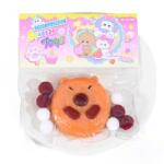 Flippy Jucarie Antistres Squishy, Flippy, cu Revenire Lenta, Squeeze Pinch Family, Forma de Biscuite Rotund, Model Capybara, 7x6.5 cm, 55g, Ambalaj Transparent, Maro (135963)