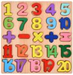 Flippy Tabla Montessori, Flippy, din Lemn, Educatie Timpurie Cifre, 25 Piese Lemn, +18 Luni, 20 x 20 cm, Vopsea pe Baza de Apa, Multicolor (125882)