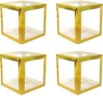 Flippy Set 4 Cutii pentru Baloane, Flippy, Model Simplu, Tematica Aniversare, Cuburi Decorative din Plastic, Accesorii pentru Petrecere, 30 x30 cm (131183)