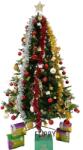 Flippy Set brad artificial de Craciun si elemente decorative, decorat cu conuri pin rosii, inaltime 210 cm, diametru 137 cm, 1172 ramuri, Flippy, verde, suport metalic inclus (113071)