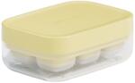 Flippy Forma pentru gheata cu presa Flippy, din silicon alimentar, 6 cuburi, caserola pentru depozitare, usor de folosit si curatat, 10.5 x 7.5 x 4.1 cm, galben (125157)