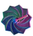 Flippy Jucarie Decompresie, Flippy, Model Stea 3D, DuoChrome, Maner Spirala, Turn Magic Geometric, Multiple Forme, Anti-stress, 17 cm, Albastru Rosu Verde (164009)