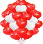 Flippy Set 10 Baloane, Flippy, Model Inima, din Latex, 25 cm, Alb/Rosu (162104)