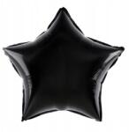Flippy Balon din Folie Metalizata, Flippy, Figurina Stea, Model Simplu, Tematica Aniversare, 40 cm, Ambalaj Individual, Pai Inclus, Umflare cu Aer sau Heliu, Negru (130821)