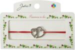 Jolie Martisor Bratara cu 2 Noduri Elastica, Jolie, Snur Rosu, Model Doua Inimi (135178)
