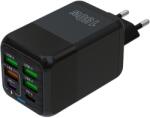 Flippy Incarcator Multifunctional, Flippy®, 6 Porturi (2 x PD Type C + 4 USB), 150 W, 5V, 2.4A, Incarcare Rapida, 4.4 x 4.4 x 11 cm, Negru (136143)