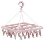 Flippy Uscator de rufe Flippy, 32 de cleme, Plastic, Pliabil, rotire 360 grade, 32x32 cm, Roz (125271)