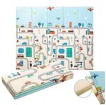 Flippy Covoras pentru Copii, Flippy, cu 2 Fete, Model Trafic/Girafe, din XPE+PE, Impermeabil, Antiderapant, Protectie Termica, +3 Luni, Pliabil, 180 x 200 x 1 cm, Multicolor (135730)
