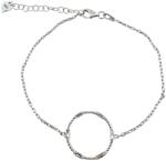 Jolie Silver Bratara pentru Dame, Jolie Silver, din Argint 925, Model Cerc Rasucit, cu Pietre Zirconia, Ajustabila, 1.92 gr, Argintiu (125974)