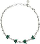 Jolie Brățară pentru Copii din Argint 925, Jolie Silver, Model Fluturi, cu Email Verde și Pietre de Zirconiu, Lungime 21 cm, 4.3 g, Argintiu (166996)