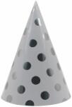 Flippy Set 6 Coifuri Metalizate, Flippy, pentru Petrecere, Tematica Aniversare, Model Buline, 20 cm, Argintiu (130487)