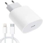 Flippy Incarcator compatibil cu iPhone, USB Type-C, Fast charge, Putere 20W, Flippy, Alb (122400)
