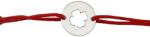 Flippy Martisor Bratara Argint 925, Jolie, Model Trifoi Taiat, Martisor de 1 Martie, cu Snur Rosu, Argintiu (165625)