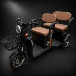 Flippy Triciclu Electric V6, Saige, Fara Permis, cu Doua Locuri, Motor 1800W, Baterie 72V24Ah, Autonomie 60km, 220x88x105 cm, Viteza Maxima 25km/h, Negru OldStyle (164760)