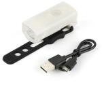 Flippy Far cu LED proiector pentru bicicletatrotineta, Flippy, reincarcabil, cablu USB inclus, 3 moduri de lumina, IPX4, Alb, 6.5x2.9x2.3 cm (125128)
