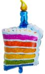 Flippy Balon din Folie Metalizata, Flippy, Model Prajitura cu Lumanare, 84x53 cm, Baloane Party, Ambalaj Individual, Pai Inclus, Umflare cu Aer sau Heliu, Multicolor (127292)
