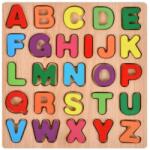 Flippy Tabla Montessori, Flippy, din Lemn, Educatie Timpurie Alfabet, 26 Litere Lemn, +18 Luni, 20 x 20 cm, Vopsea pe Baza de Apa, Multicolor (125885)