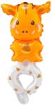 Flippy Balon din Folie Metalizata, Flippy, Figurine Animalute, Tip Bratara, Model Girafa, 13 x 35 cm, Ambalaj Individual, Pai Inclus, Umflare cu Aer sau Heliu, Maro (131197)