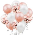 Flippy Set 15 baloane pentru petrecere, Flippy, rose gold/ alb, 30 cm (123047)