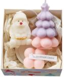 Flippy Lumanari Parfumate de Craciun, Flippy, Gift Box Set cu 3 Lumanari Aromaterapie, 11 x 11 x 7.5 cm, Mov Roz (161505)