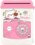 Flippy Pusculita pentru Fetite, Flippy, Pusculita pentru Economii PIGGY BOX, Pusculita Simpla cu Key Access, 17 x 11.5 x 10 cm, 400 gr, Alb Roz (136005)