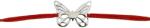 Flippy Martisor Bratara Argint 925, Jolie, Model Fluturas, Martisor de 1 Martie, cu Snur Rosu, Argintiu (165616)