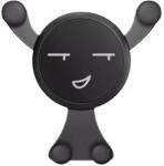 Flippy Suport de Telefon, Flippy, pentru Ventilatie, din ABS si Silicon, 11 x 10 x 4 cm, pentru Telefon 4.0 - 6.0 inch, Model Smiley Face, Negru (133169)