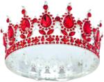 Flippy Diadema, Flippy, din Aliaj, cu Cristale, Accesoriu Par, Aniversare, Nunta, Petrecere, 15.5 x 5.3 cm, Rosu (137244)