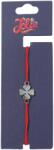 Jolie Martisor Bratara din Inox pentru Copii, Jolie, Textil si Inox, Snur Rosu, Model Trifoi cu Patru Foi, Argintiu (135221)