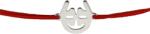 Flippy Martisor Bratara Argint 925, Jolie, Model Trifoi in Potcoava, Martisor de 1 Martie, cu Snur Rosu, Argintiu (165576)