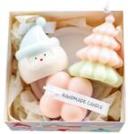 Flippy Lumanari Parfumate de Craciun, Flippy, Gift Box Set cu 3 Lumanari Aromaterapie, 11 x 11 x 7.5 cm, Roz Verde (161504)