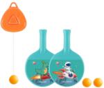 Flippy Set 2 Palete de Tenis de Masa, Flippy, pentru Copii, Design Animat, Tematica Astronauti, Accesoriu de Agatat Inclus si 2 Mingi, Albastru (132696)