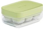 Flippy Forma pentru gheata cu presa Flippy, din silicon alimentar, 6 cuburi, caserola pentru depozitare, usor de folosit si curatat, 10.5 x 7.5 x 4.1 cm, verde (125156)