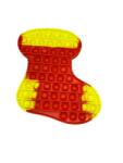 Flippy Jucarie antistres din silicon, Flippy, Pop It Now and Flip It, Ciorap Craciun, Rosu/Galben (107709)
