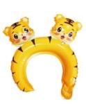 Flippy Balon din Folie Metalizata, Flippy, Tip Coronita cu Urechi, Model Tigru Uimit, Ambalaj Individual, Pai Inclus, Umflare cu Aer sau Heliu, 33 x 33 cm, Portocaliu (134264)