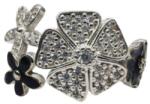 Flippy Inel pentru Dama Argint 925, Jolie, Model Trifoi cu Email Negru, 3 g, Marimea 56, Argintiu/Negru (131799)