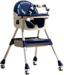 Flippy Scaun de Masa pe Roti pentru Copii, Flippy, 2 Tavite si Husa Detasabile, Multifuncțional, Stabil, Centura de Siguranta, Spatar Reglabil Moale, Balansoar, Cos de Depozitare, de la 6 Luni, Albastru (130 Scaun de masa bebelusi, inaltator