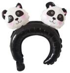 Flippy Balon din Folie Metalizata, Flippy, Tip Coronita cu Urechi, Model Panda, Ambalaj Individual, Pai Inclus, Umflare cu Aer sau Heliu, 30 x 27 cm, Albastru (134298)