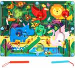 Flippy Joc Montessori de Sortare Culori, Flippy, Creion Magnetic, Tip Labirint Ilustrat, din Lemn, Model Animale Salbatice, 39x29x1.5 cm (126522)