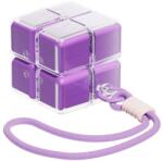 Flippy Cutie pentru Medicamente, Flippy, Model Rubik' Cube, cu Curea de Agatare, Dozator Portabil de Medicamente, Dispenser Pastile, estimat pentru 7 zile, 7.3 x 6 x 6 cm, Mov (165054)