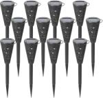 Flippy Set 12 Lampi Solare Led pentru Gradina, Flippy, Tip Torta, 36 x 6.8 cm, Buton On-Off, Lumina Alb Cald, Negru (123662)