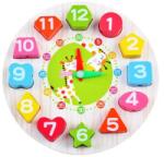 Flippy Jucarie Educativa Flippy, Tip Montessori, Model Ceas Girafa, din Lemn, + 36 Luni, 12 Piese, 17 cm, Multicolor (126041)