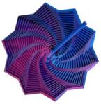 Flippy Jucarie Decompresie, Flippy, Model Stea 3D, DuoChrome, Maner Spirala, Turn Magic Geometric, Multiple Forme, Anti-stress, 17 cm, Albastru/Violet (164006)