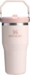 STANLEY Pahar termic IceFlow Rose Quartz cu mâner și pai, 590 ml (10-12044-044)