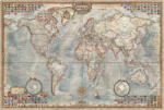  A Világ (The World) falitérkép 136*92 cm antik színű - vízálló, szakadásálló