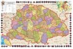  A Magyar Szent Korona Országai (kiegyezéstől az I. világháborúig) falitérkép 160*120 cm - laminált, faléces