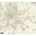  Budapest falitérkép 110*98 cm - térképtűvel szúrható, keretezett