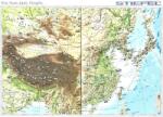  Kína, Korea, Japán, Mongólia domborzata -160*120 cm-laminált, faléces